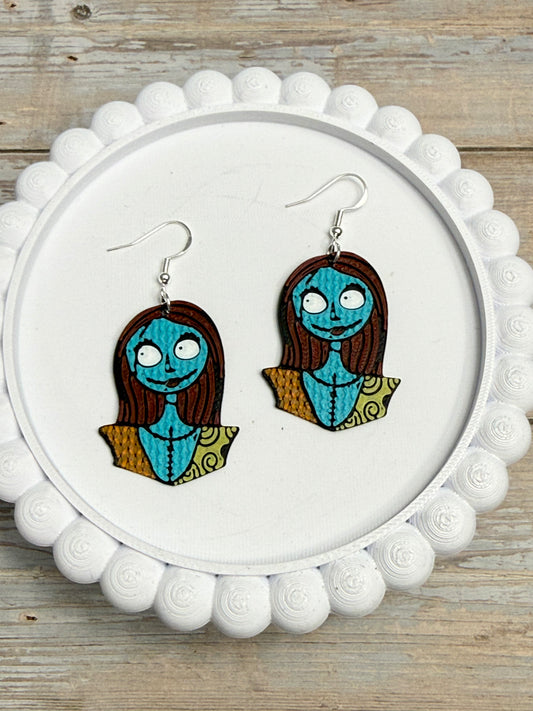 Knit Sally- 3D Printed Earrings - Halloween