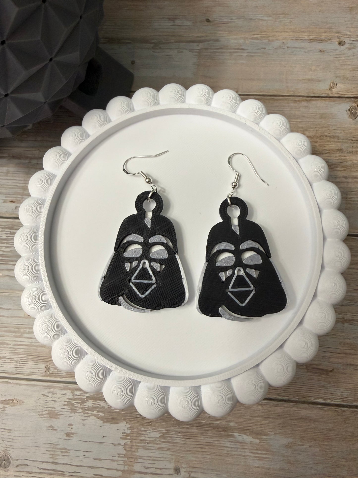 Vader- 3D Printed Earrings