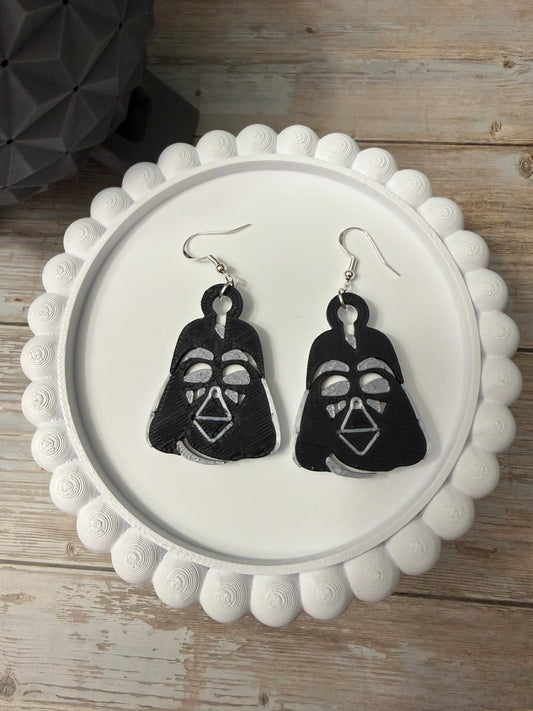 Vader- 3D Printed Earrings