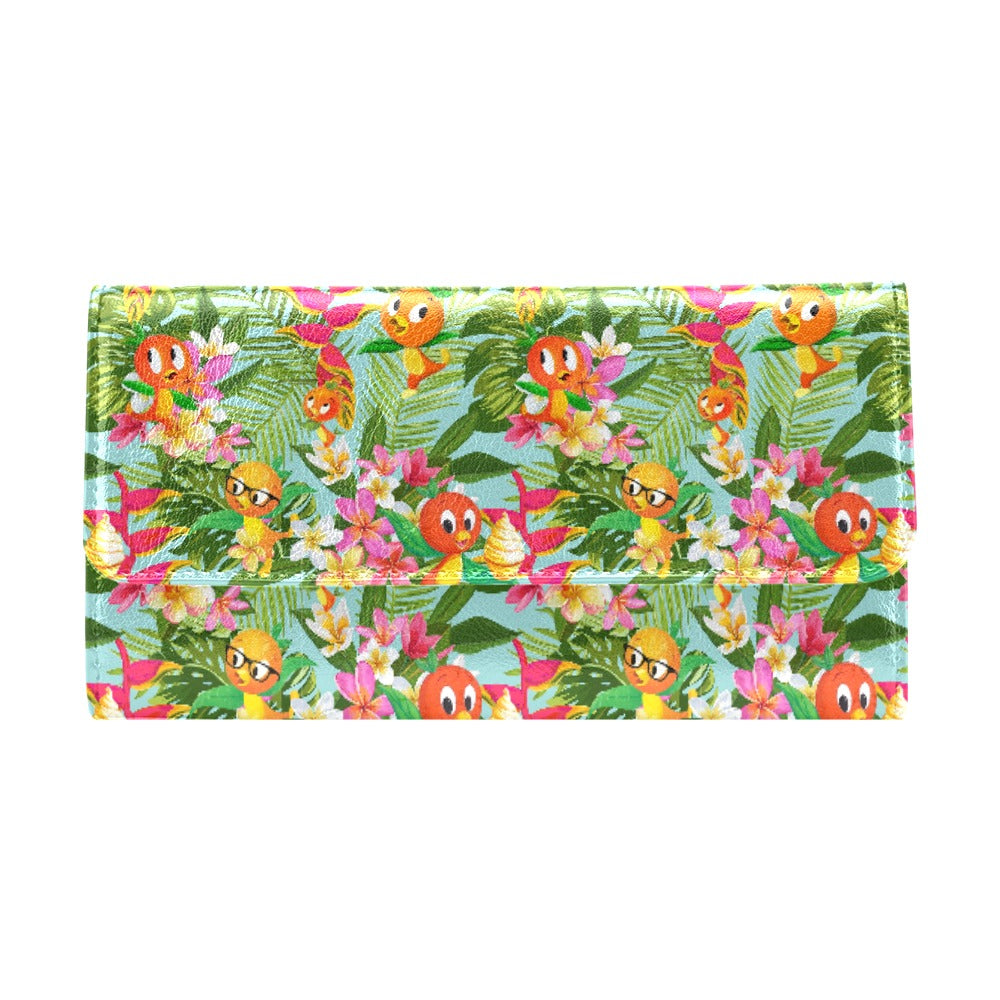 Tropical Orange Bird Women's Trifold Wallet