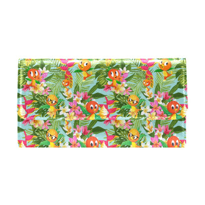 Tropical Orange Bird Women's Trifold Wallet