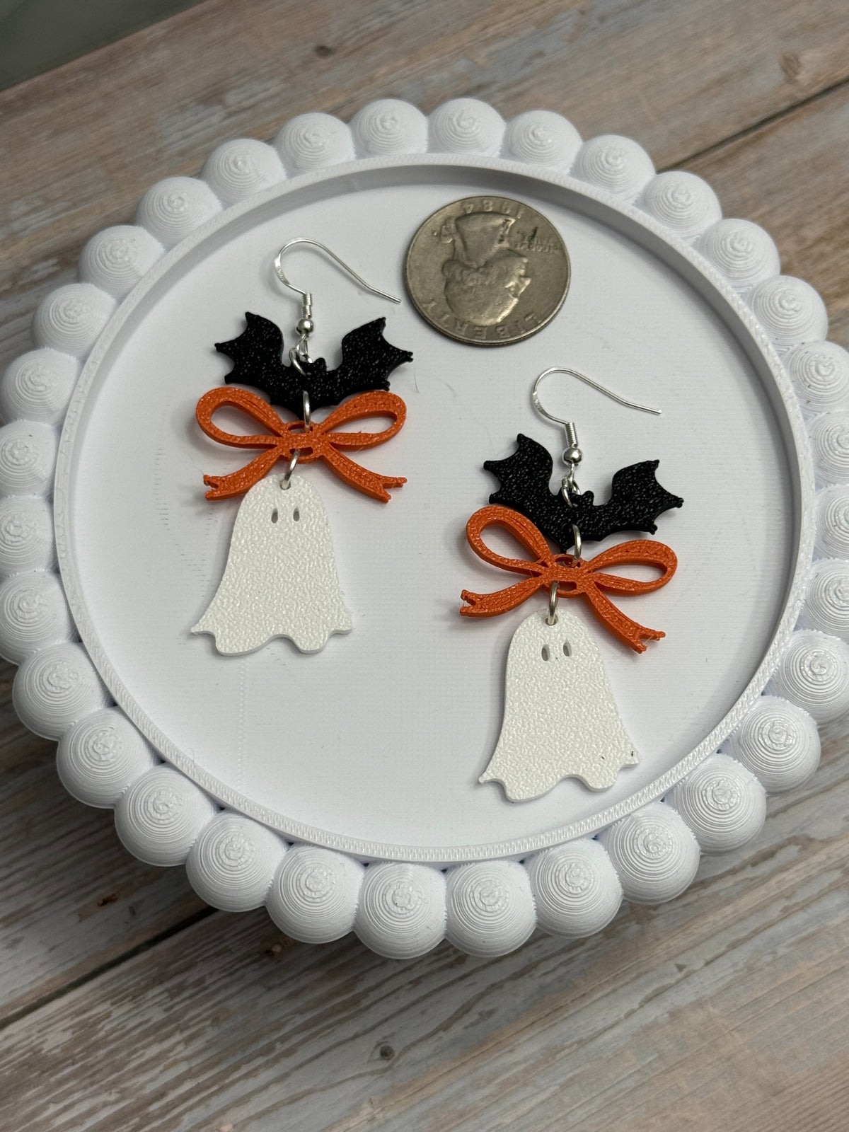 Bat, Bow, Ghostie- 3D Printed Earrings - Halloween