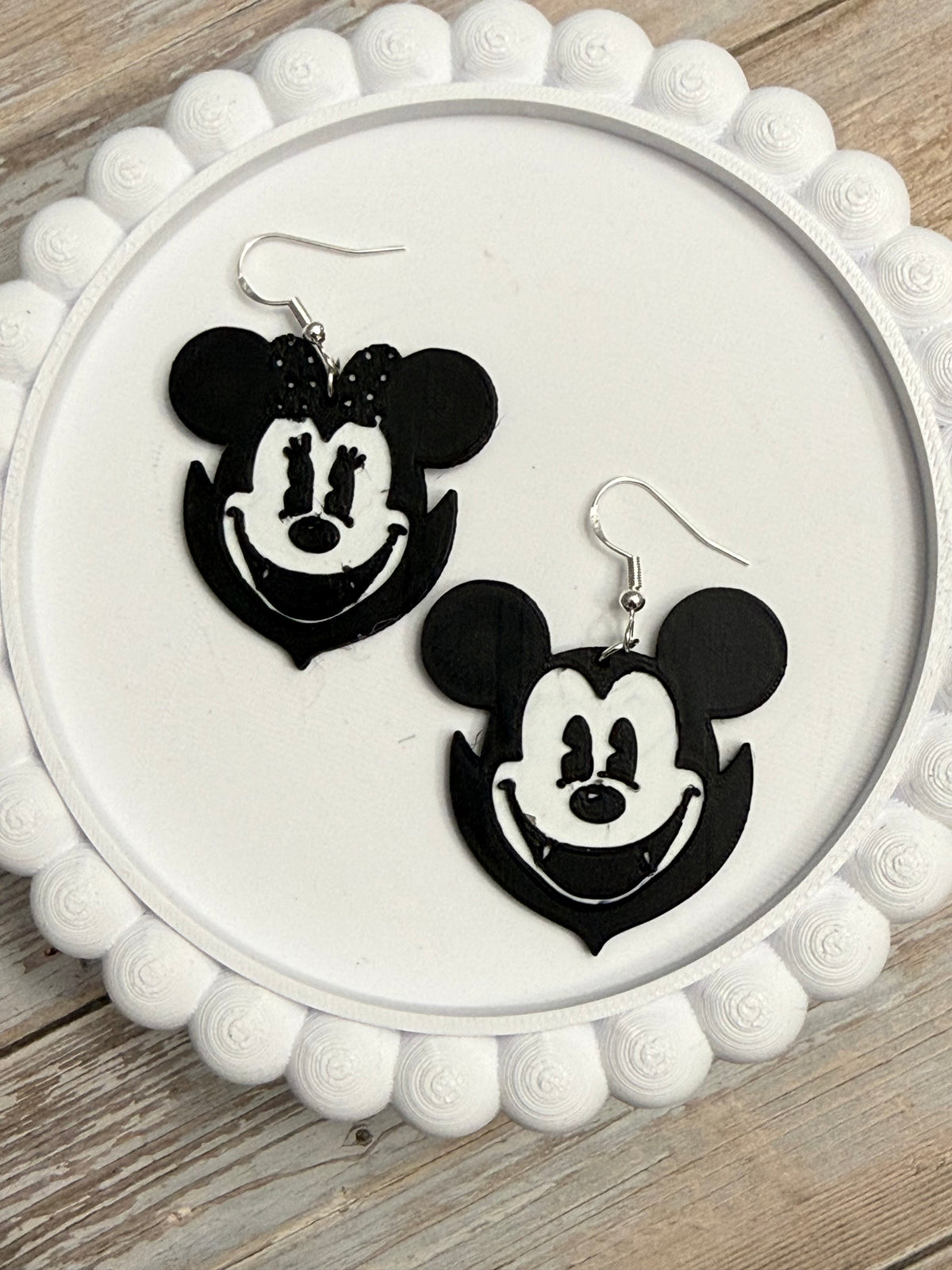 Vampire Mouse Couple- 3D Printed Earrings - Halloween