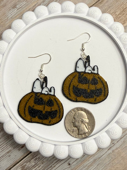 Pumpkin Greatness- 3D Printed Earrings - Halloween