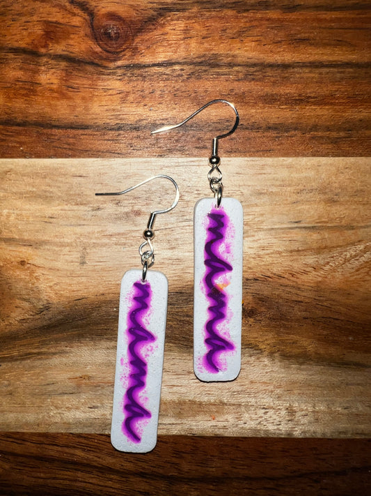 Mama- Purple-  Hook Earring