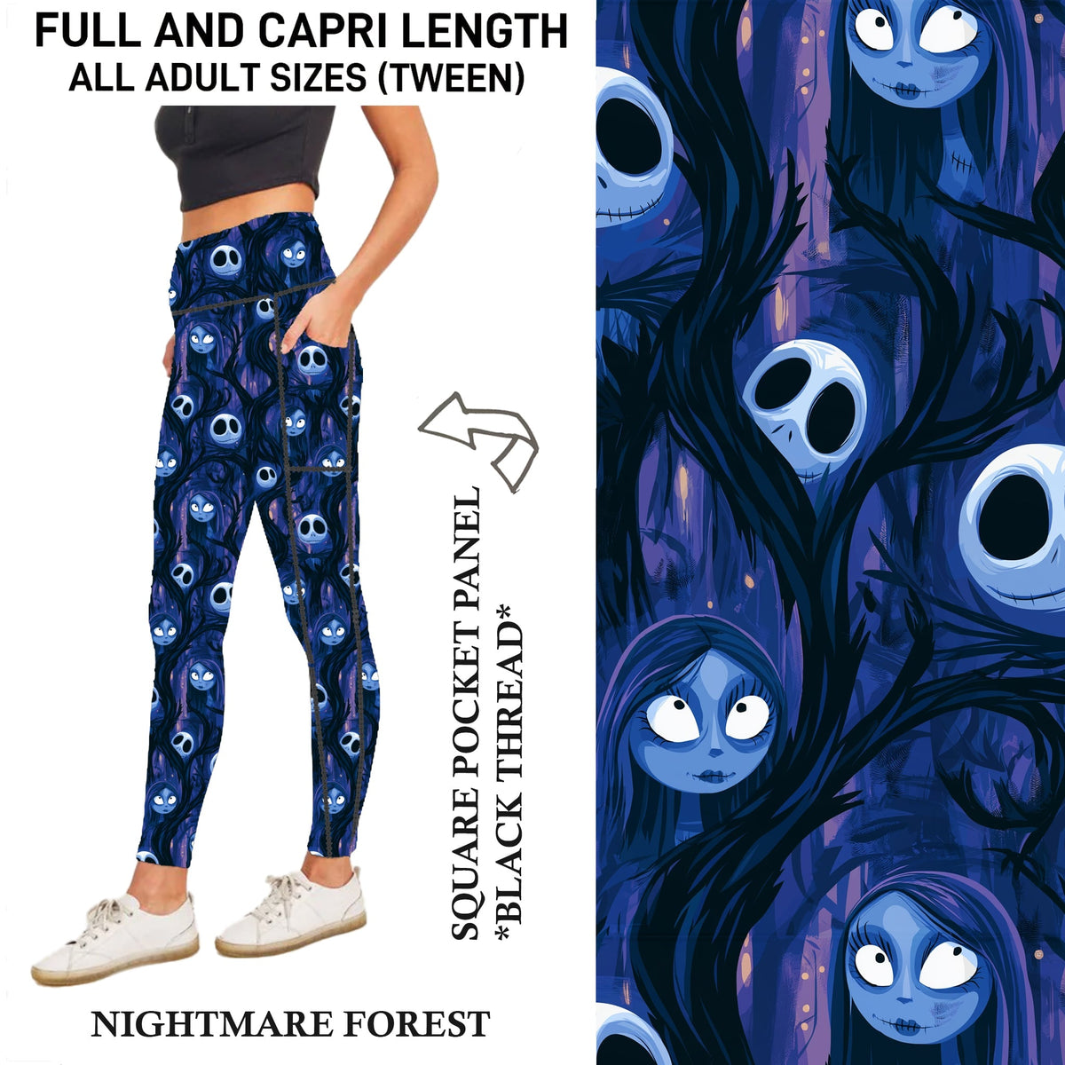 S3PJ - Nightmare Forest Capris/Leggings with Square Pocket Panel - Preorder Due 10/28 ETA: Late Dec