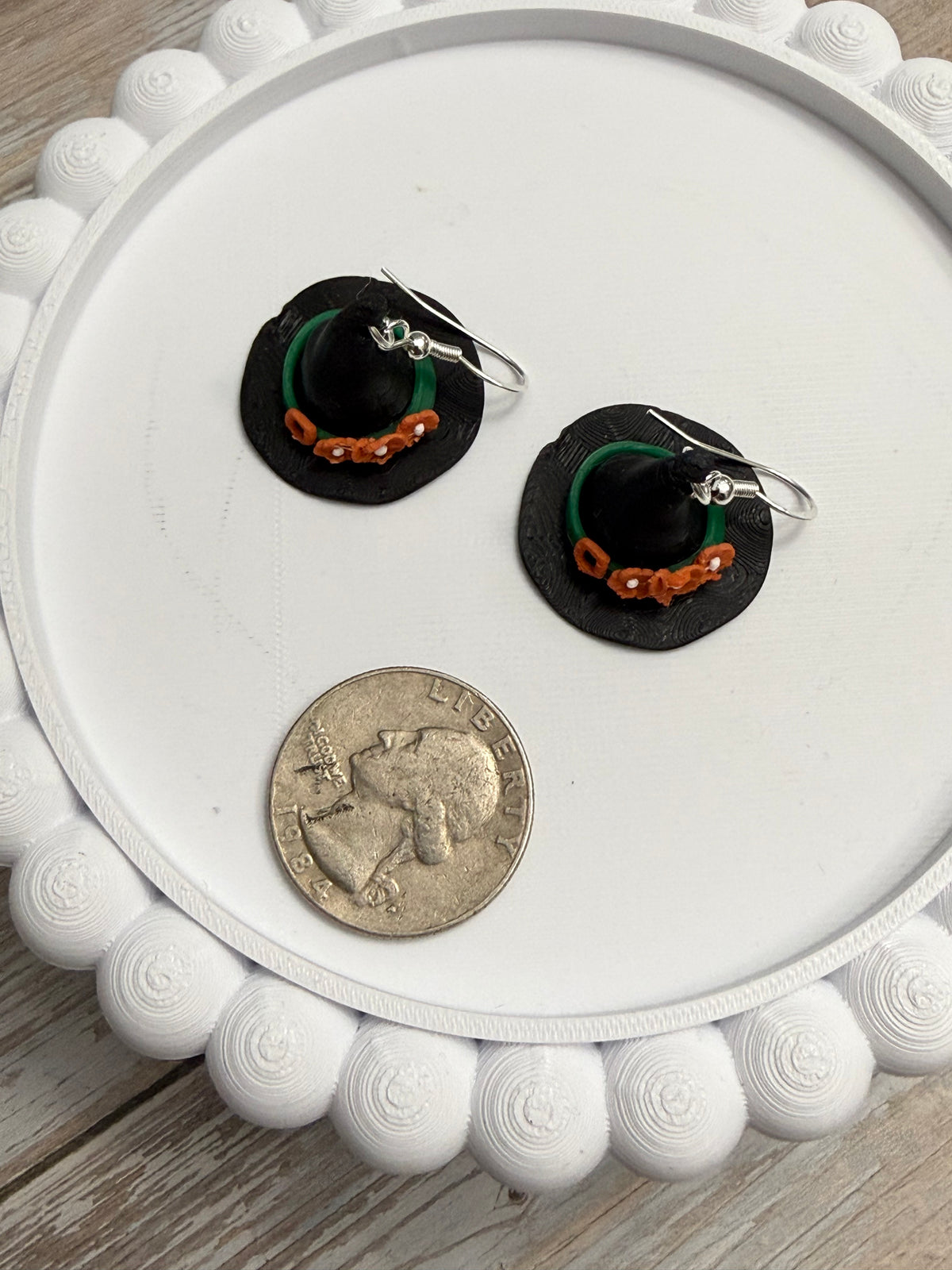 Witch Hat- 3D Printed Earrings - Halloween