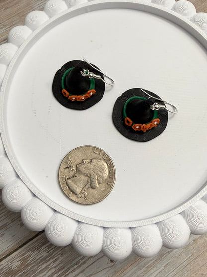 Witch Hat- 3D Printed Earrings - Halloween