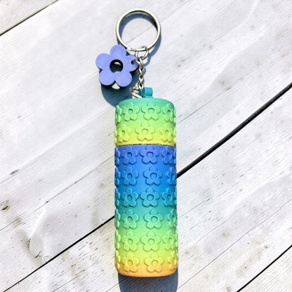 Floral Holder Keychain- 3D print- cool rainbow ombré