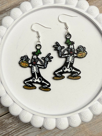 Skeleton Goof- 3D Printed Earrings - Halloween