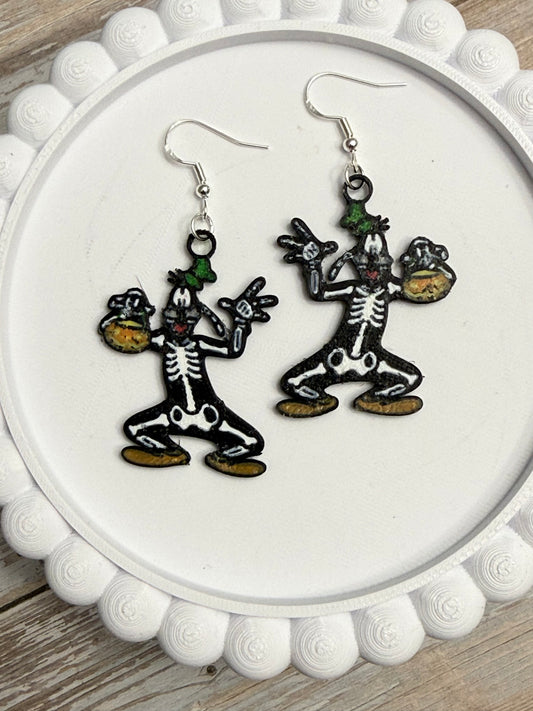 Skeleton Goof- 3D Printed Earrings - Halloween