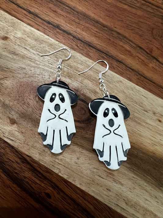 Hat Ghostie- Hook Earring