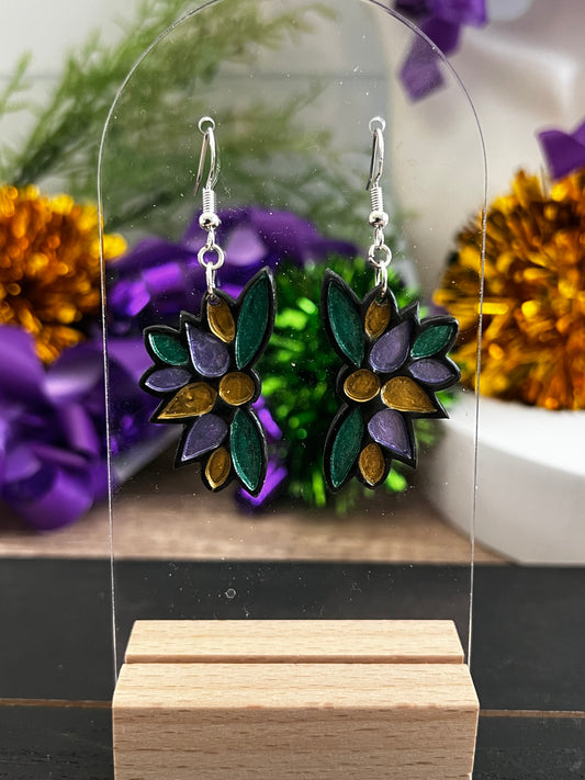 Vivianne- Mardi Gras- Hook Earring