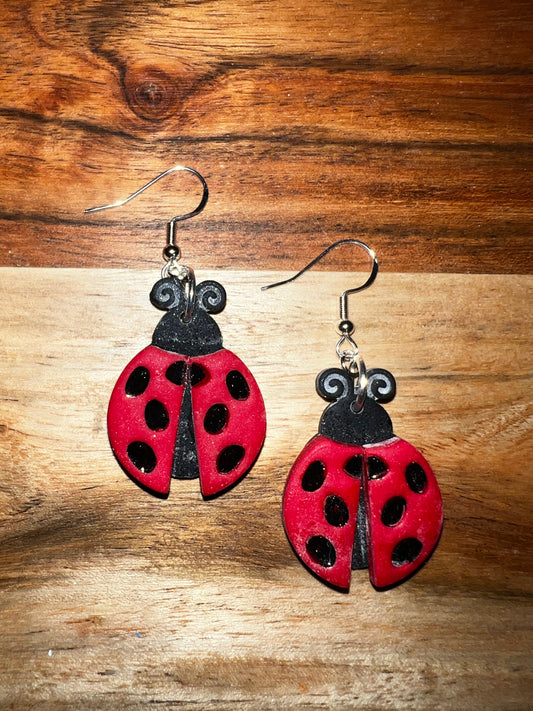 Ladybug-  Hook Earring