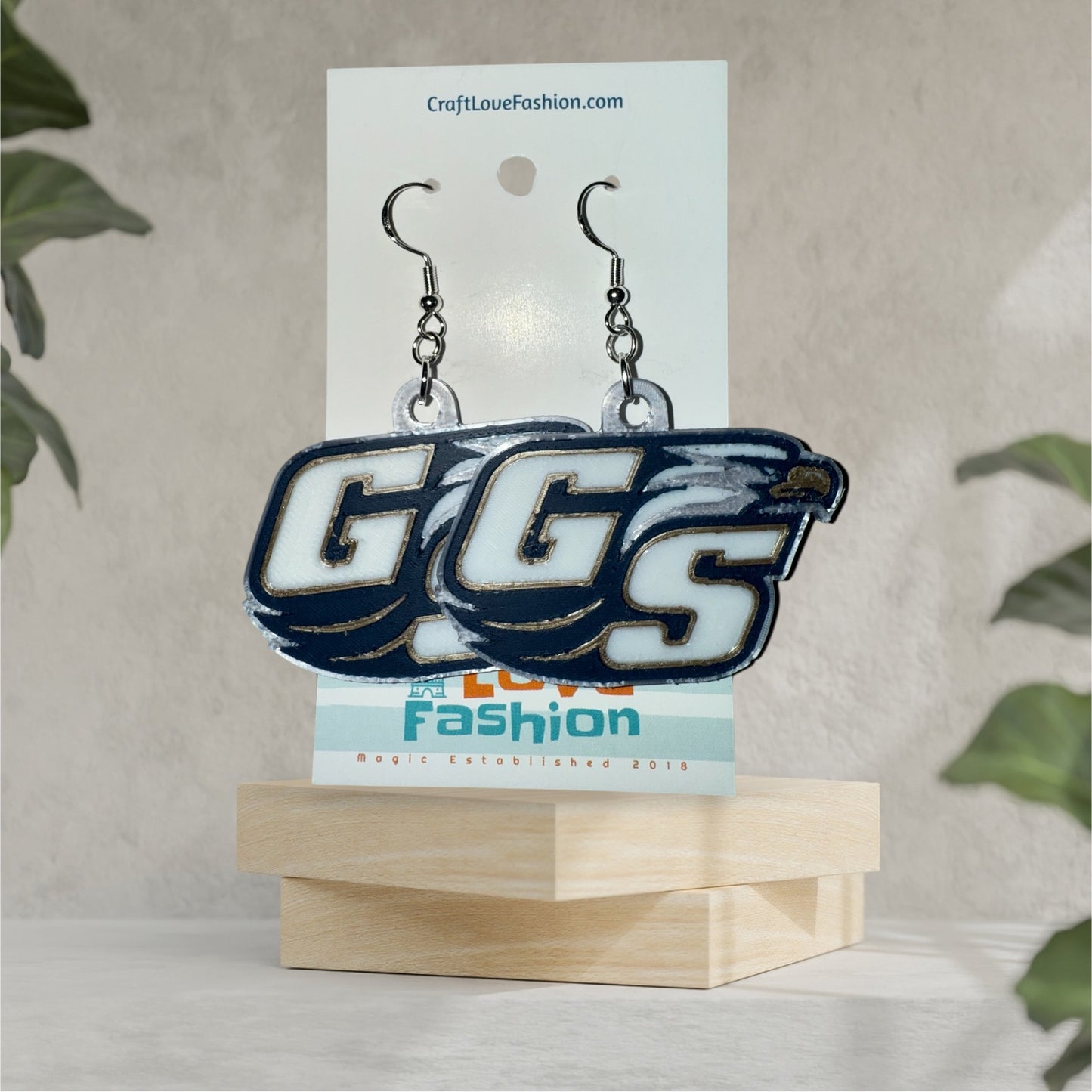 GS Logo Eagle- 3D Printed Earrings