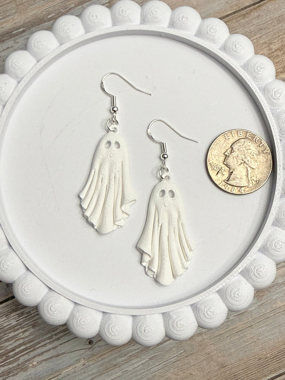 No Feet Ghost- 3D Printed Earrings - Halloween