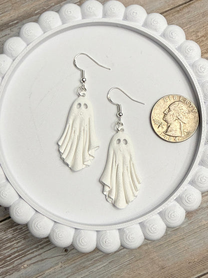 No Feet Ghost- 3D Printed Earrings - Halloween