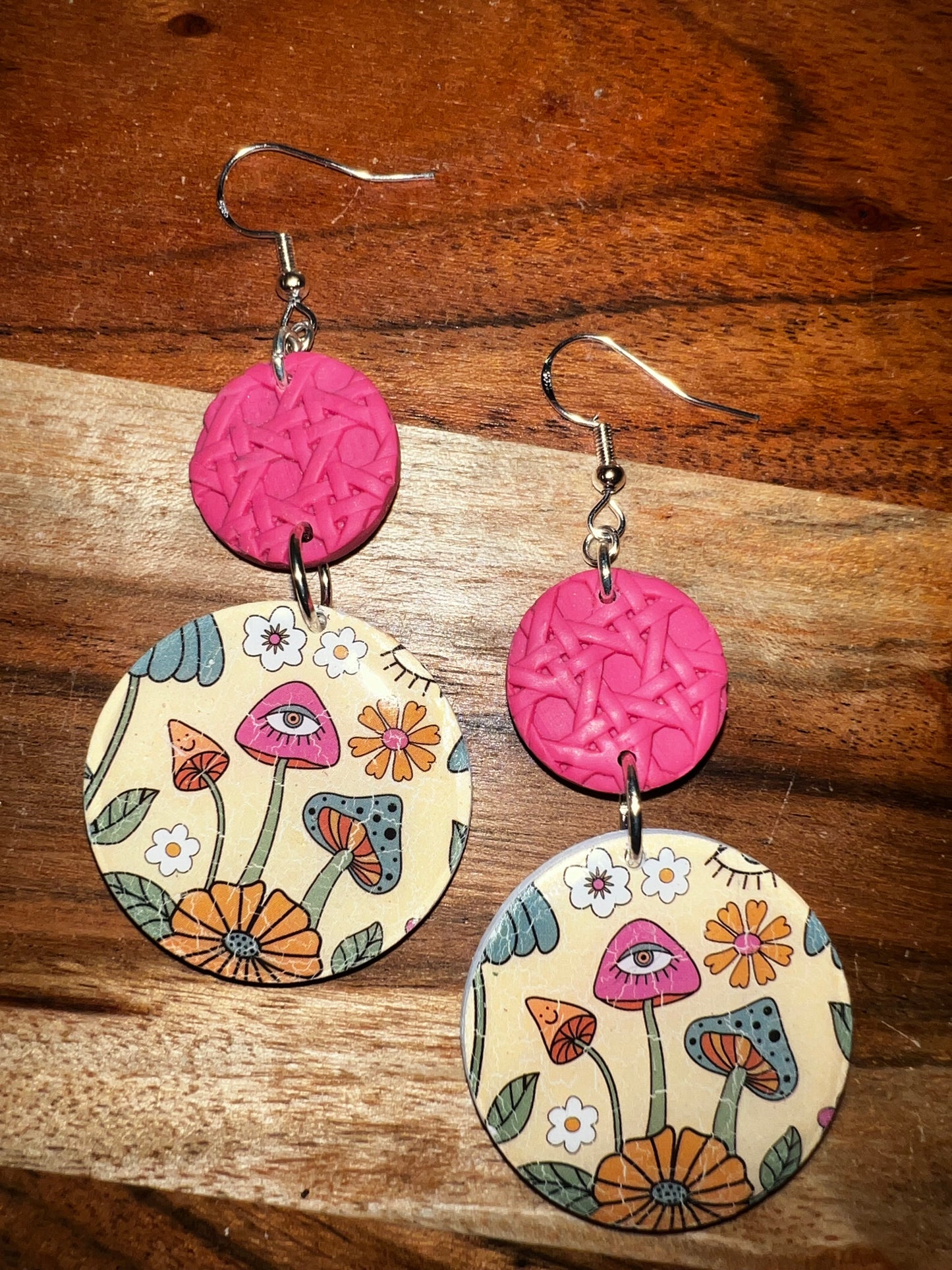 Groovy Mushrooms- Hook Earring