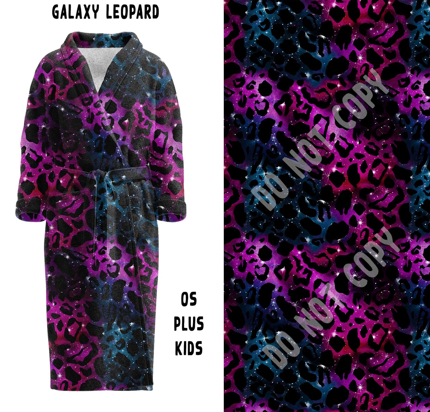 HOUSE ROBES- GALAXY LEOPARD- KIDS S (SIZE 6-8)