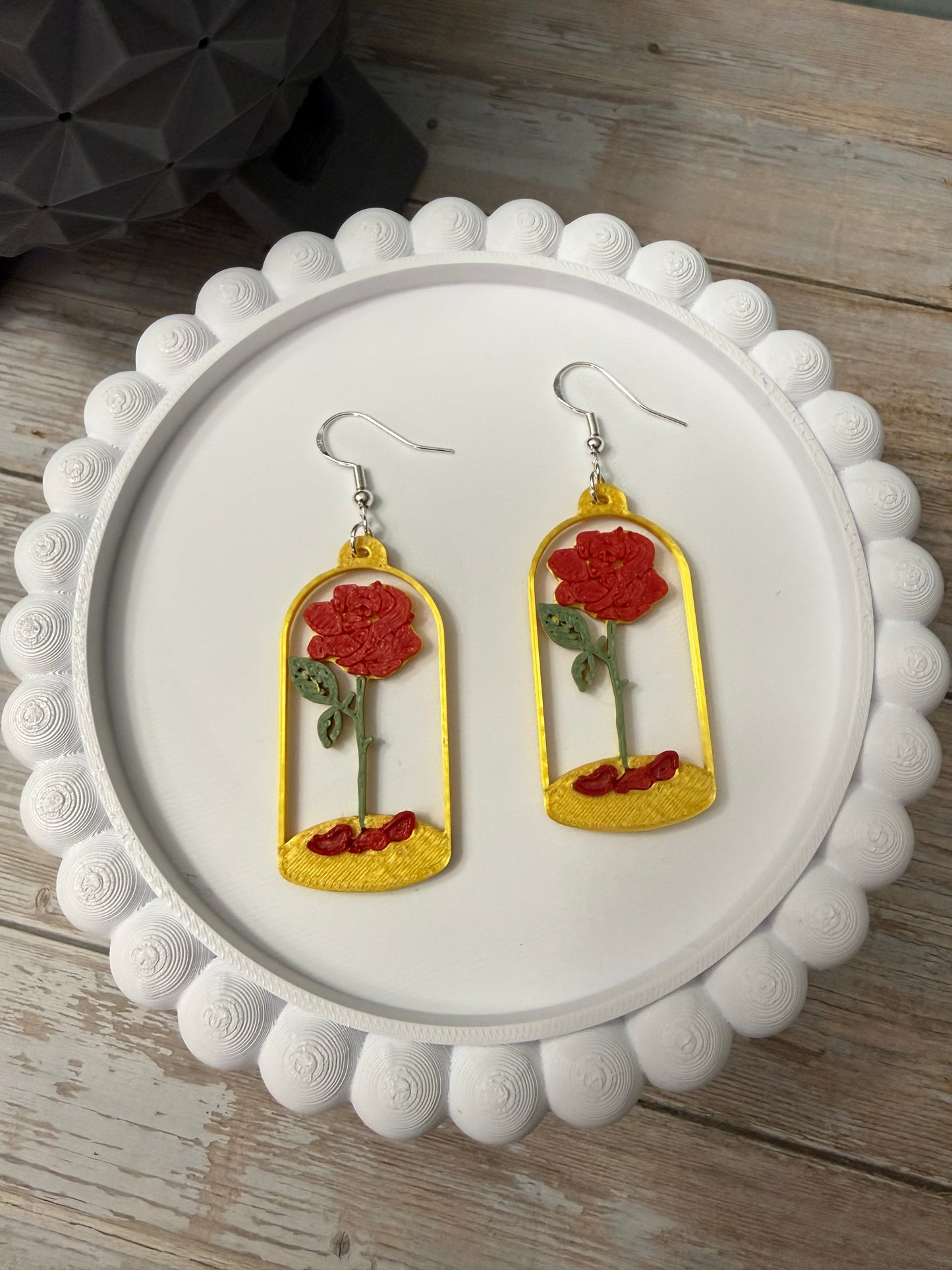 Beauty Rose- 3D Printed Earrings