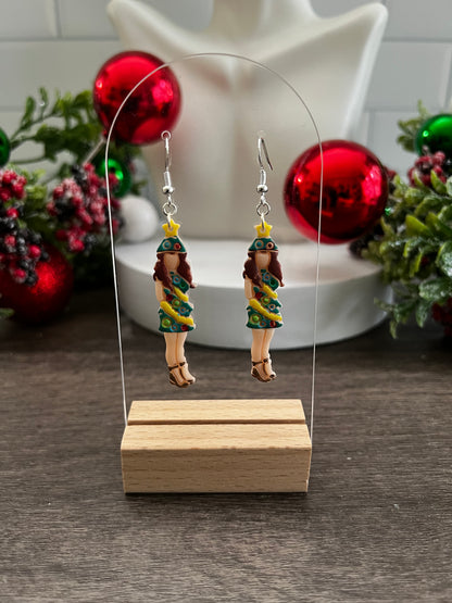 Christmas Tree Pin-Up - Merry Collection- Hook Earring