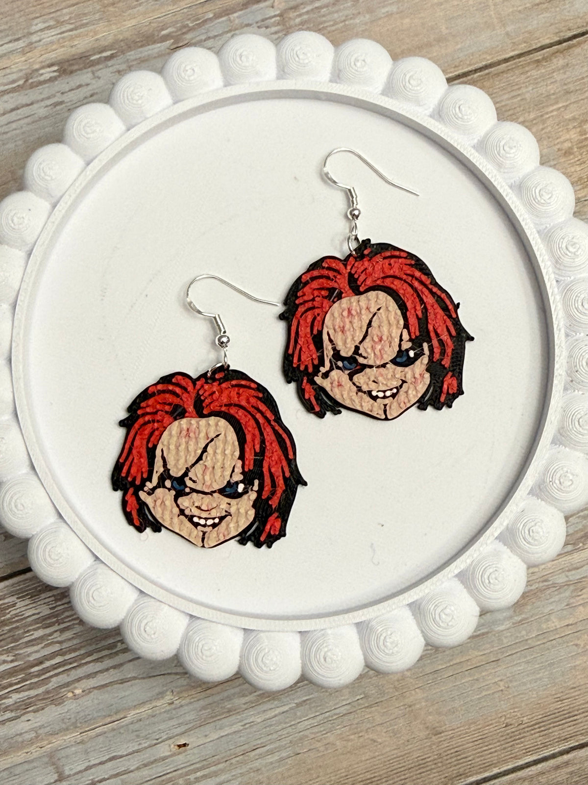 Knit Wanna Play Doll- 3D Printed Earrings - Halloween