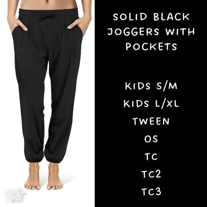 Ready To Ship - Solid Black Full and Capri Length Joggers