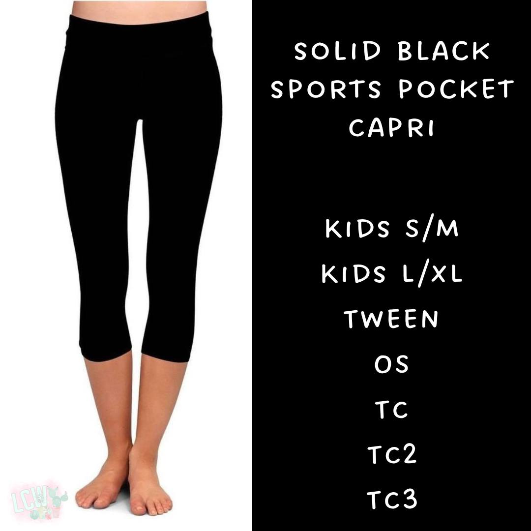 Ready To Ship - Solid Black Capris