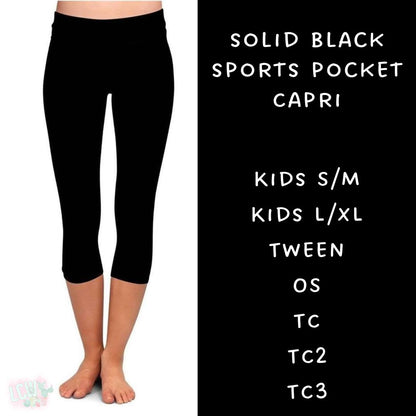 Ready To Ship - Solid Black Capris