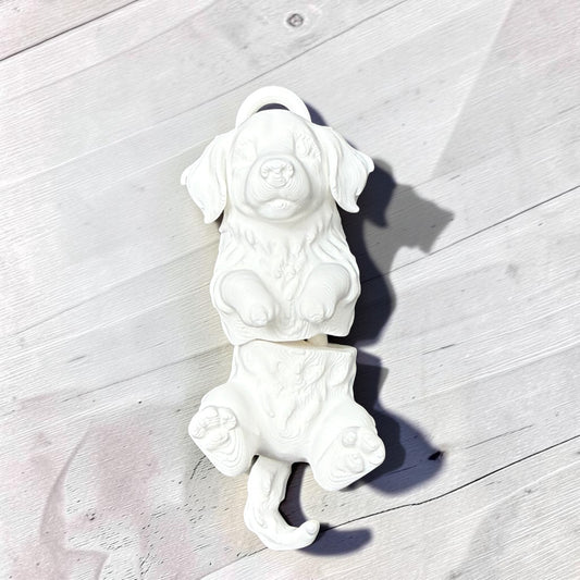 White Dog- Straw Buddy- 3D Printed