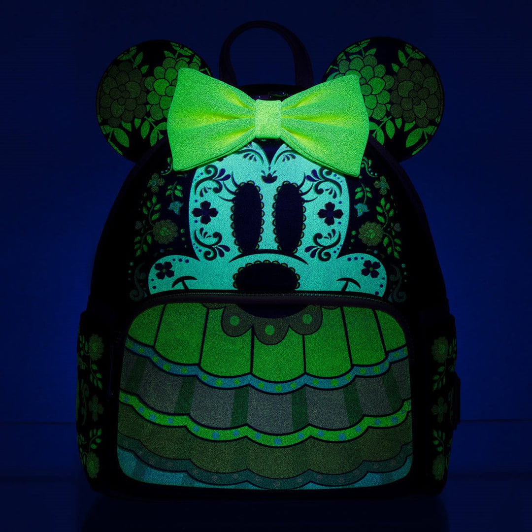 Loungefly Minnie Mouse Dia De Los Muertos Sugar Skull Mini Backpack-EXCLUSIVE