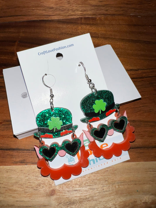 Leprechaun- Acrylic Earrings- St. Patrick’s Day