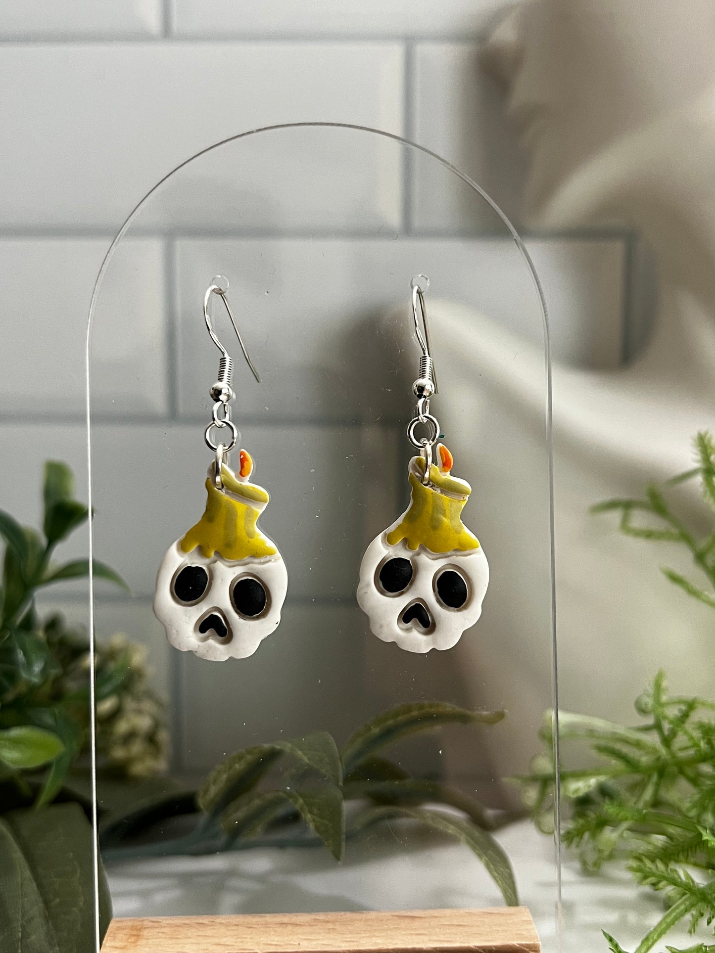 Candle Skull- Hook Earring