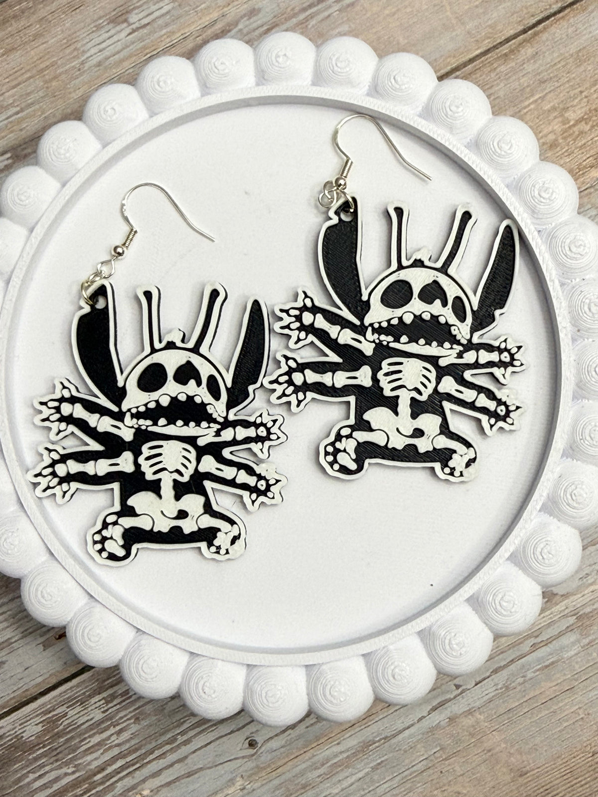 Alien Skeleton- 3D Printed Earrings - Halloween