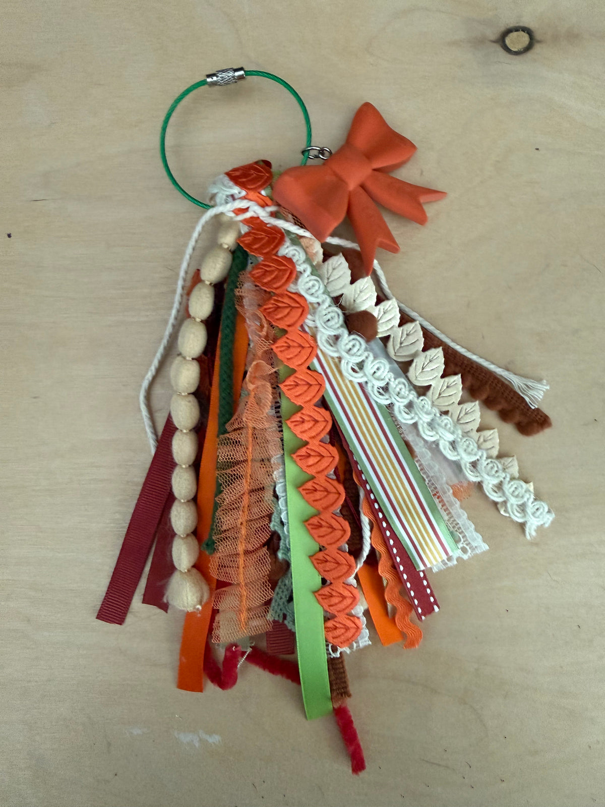 Orange Bow Fall Bag Charm