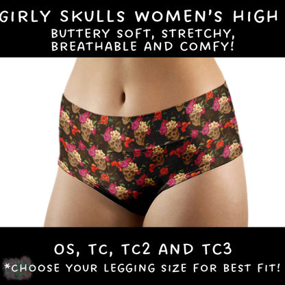 Ready To Ship - Girly Skulls Woman's High Panties