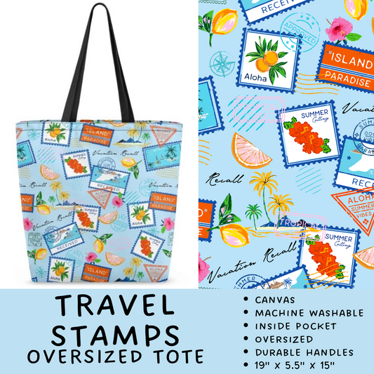 Batch #264 - Travel Collection - Closes 12/31 - ETA - Travel Stamps Oversized Totes