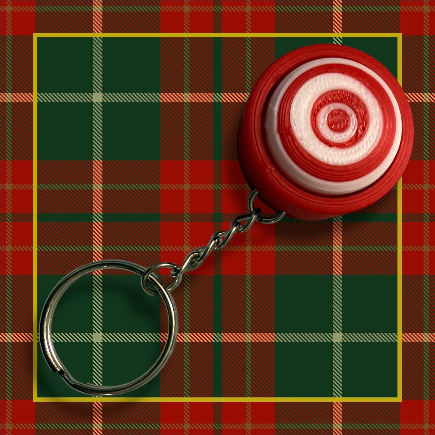 Peppermint Candy Keychain- Fidget Clicker- 3D Printed - Christmas