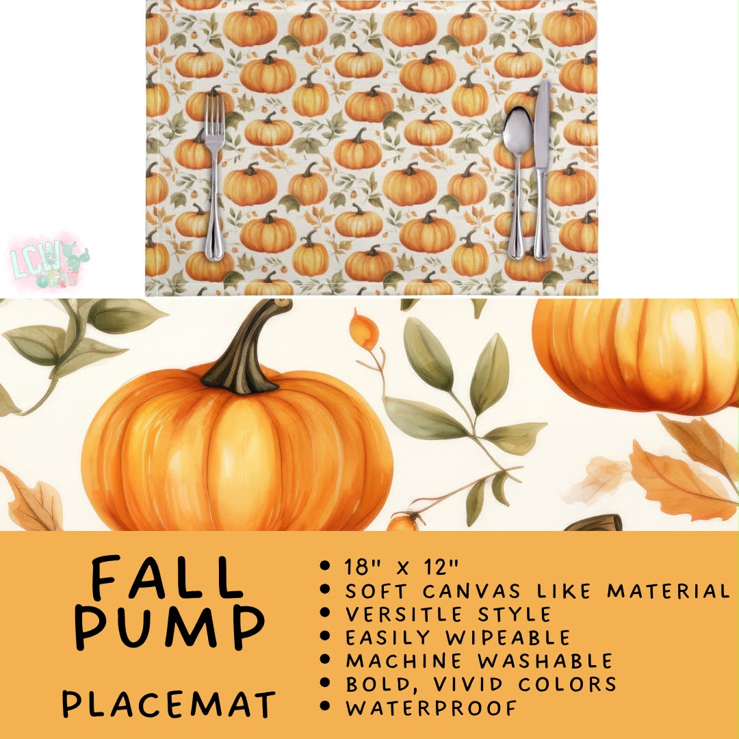 Batch #588 - Table Runners - Closes 9/21 - ETA early/mid Nov - Fall Pump Placemat