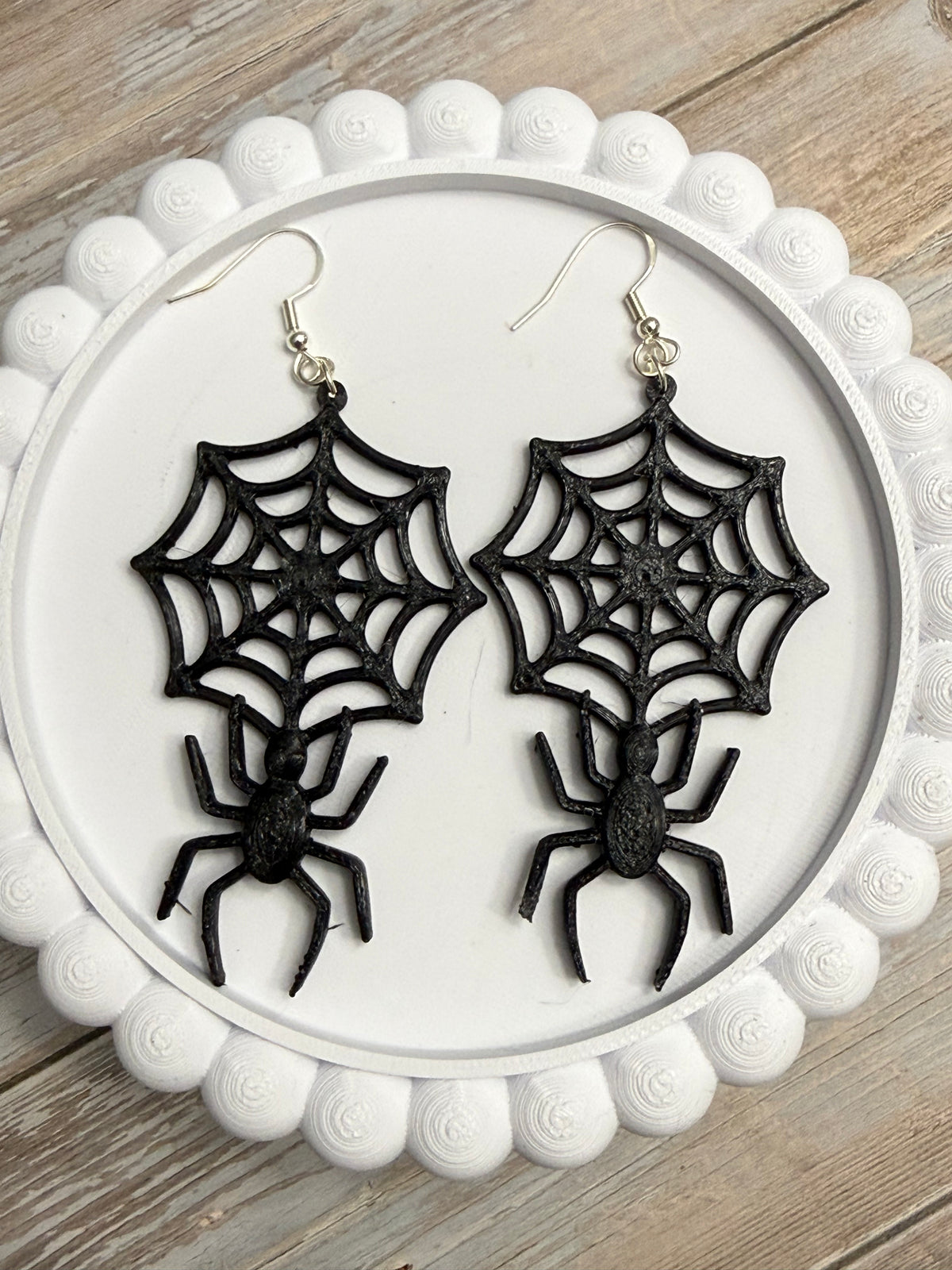 Spider Webs - 3D Printed Earrings - Halloween