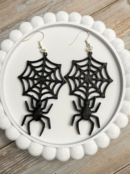 Spider Webs - 3D Printed Earrings - Halloween