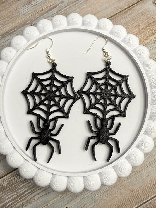 Spider Webs - 3D Printed Earrings - Halloween