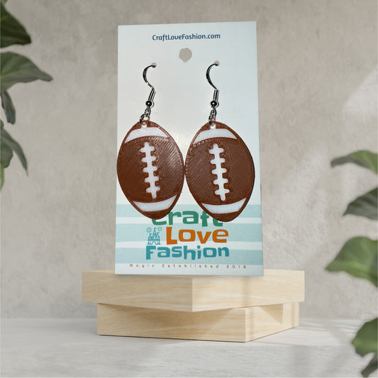 Football- 3D Printed Earrings