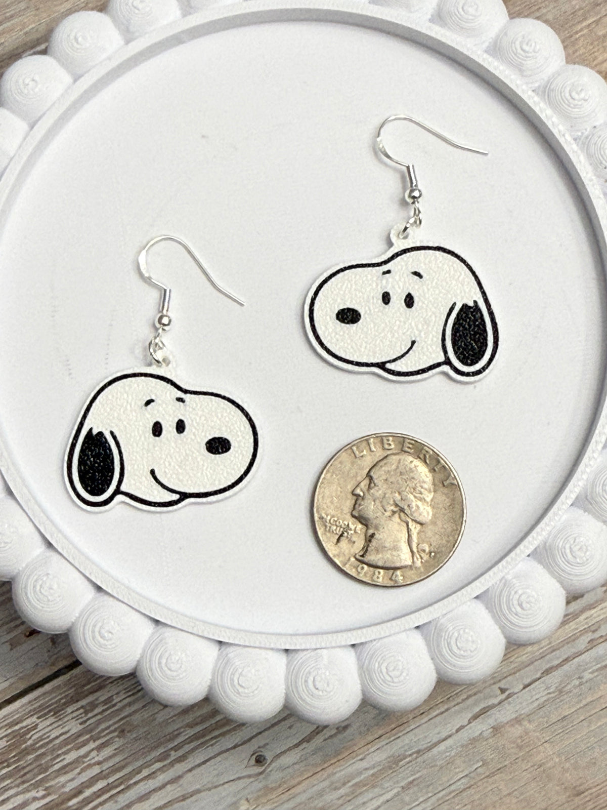 Comic Pup- 3D Printed Earrings