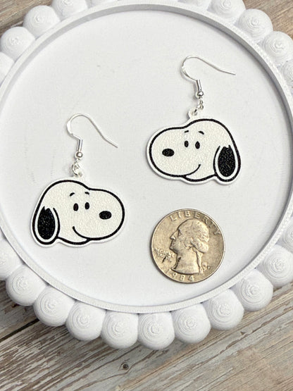 Comic Pup- 3D Printed Earrings