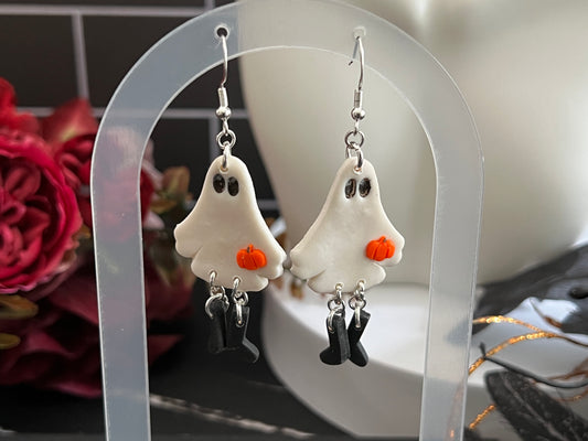 Cute Ghosties Spooky Hook Earrings