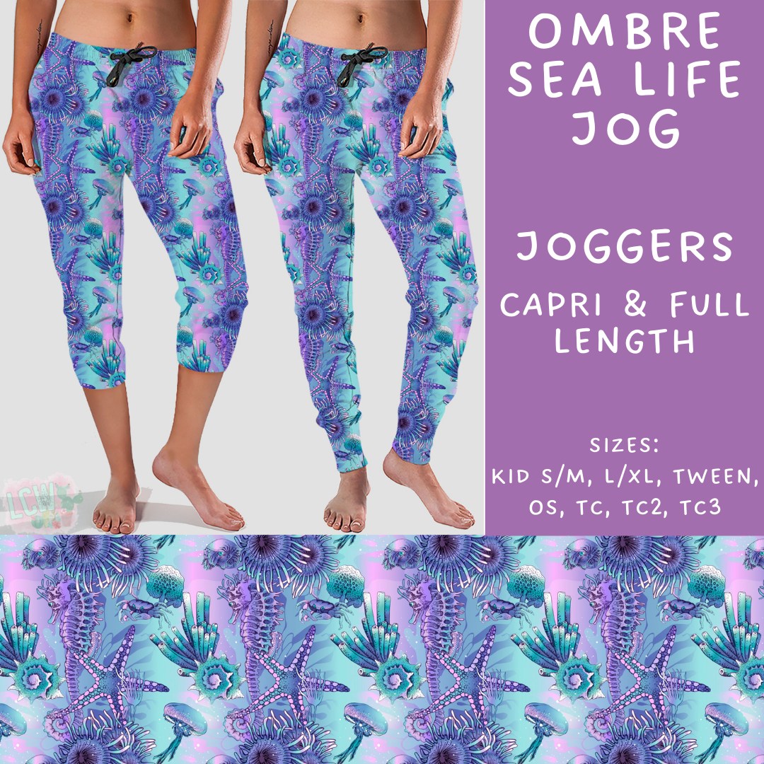 Batch #530 - Sea Life - Closes 5/15 - ETA mid July - Ombre Sea Life Full and Capri Length Joggers
