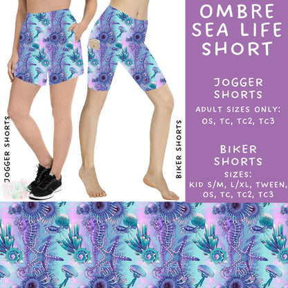Batch #530 - Sea Life - Closes 5/15 - ETA mid July - Pretty Jelly Biker & Jogger Shorts