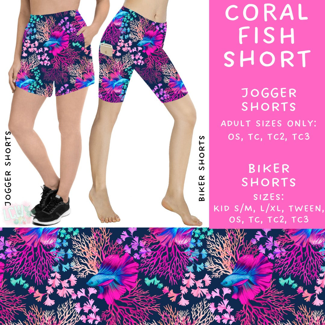 Batch #530 - Sea Life - Closes 5/15 - ETA mid July - Coral Fish Biker & Jogger Shorts