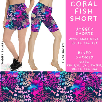 Batch #530 - Sea Life - Closes 5/15 - ETA mid July - Coral Fish Biker & Jogger Shorts